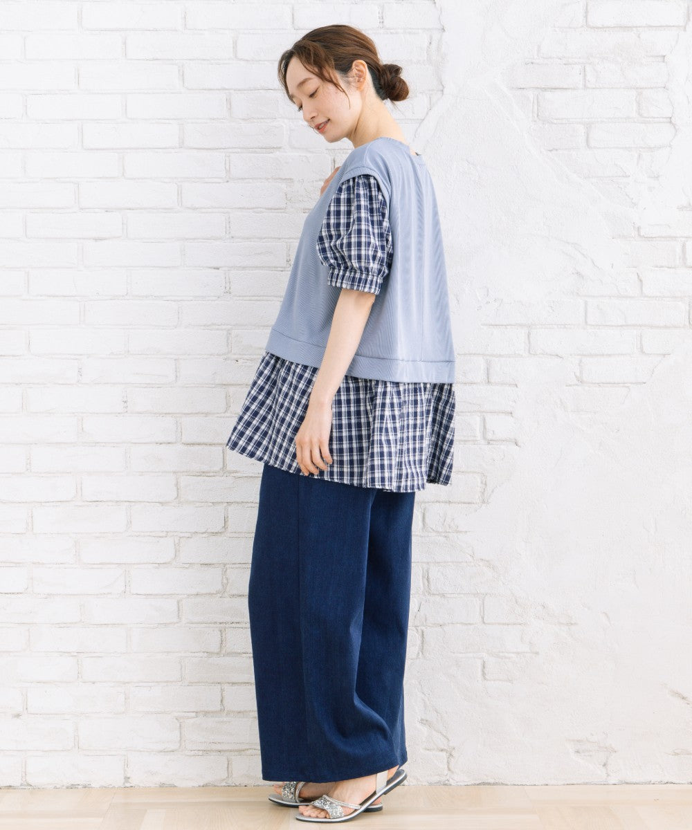 【sabstreet bis】【web限定】 チェック切替プルオーバー