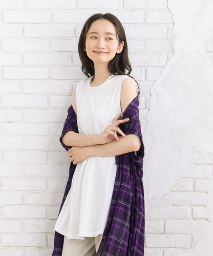 【sabstreet bis】【web限定】  (接触冷感)フラワーレースストラップタンクトップ