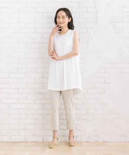 【sabstreet bis】【web限定】  (接触冷感)フラワーレースストラップタンクトップ