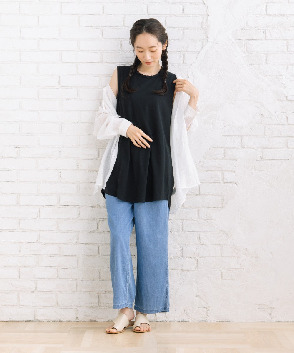 【sabstreet bis】【web限定】  (接触冷感)フラワーレースストラップタンクトップ【先行予約】