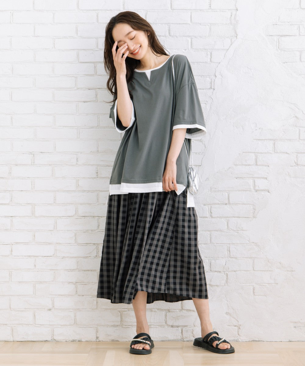 【sabstreet bis】【web限定】 【接触冷感】フェイクレイヤードカットソー【先行予約】
