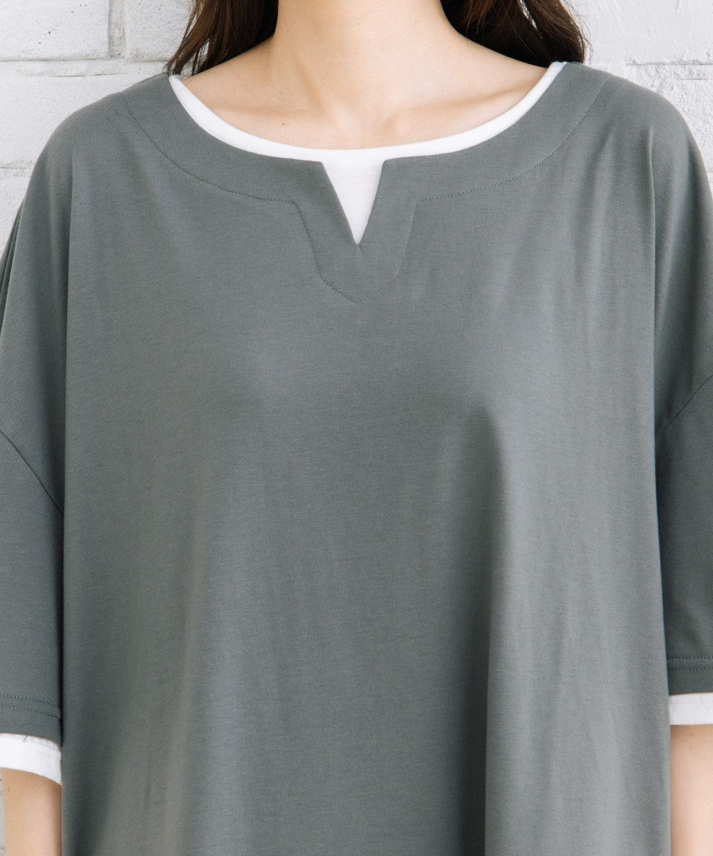 【sabstreet bis】【web限定】 【接触冷感】フェイクレイヤードカットソー【先行予約】