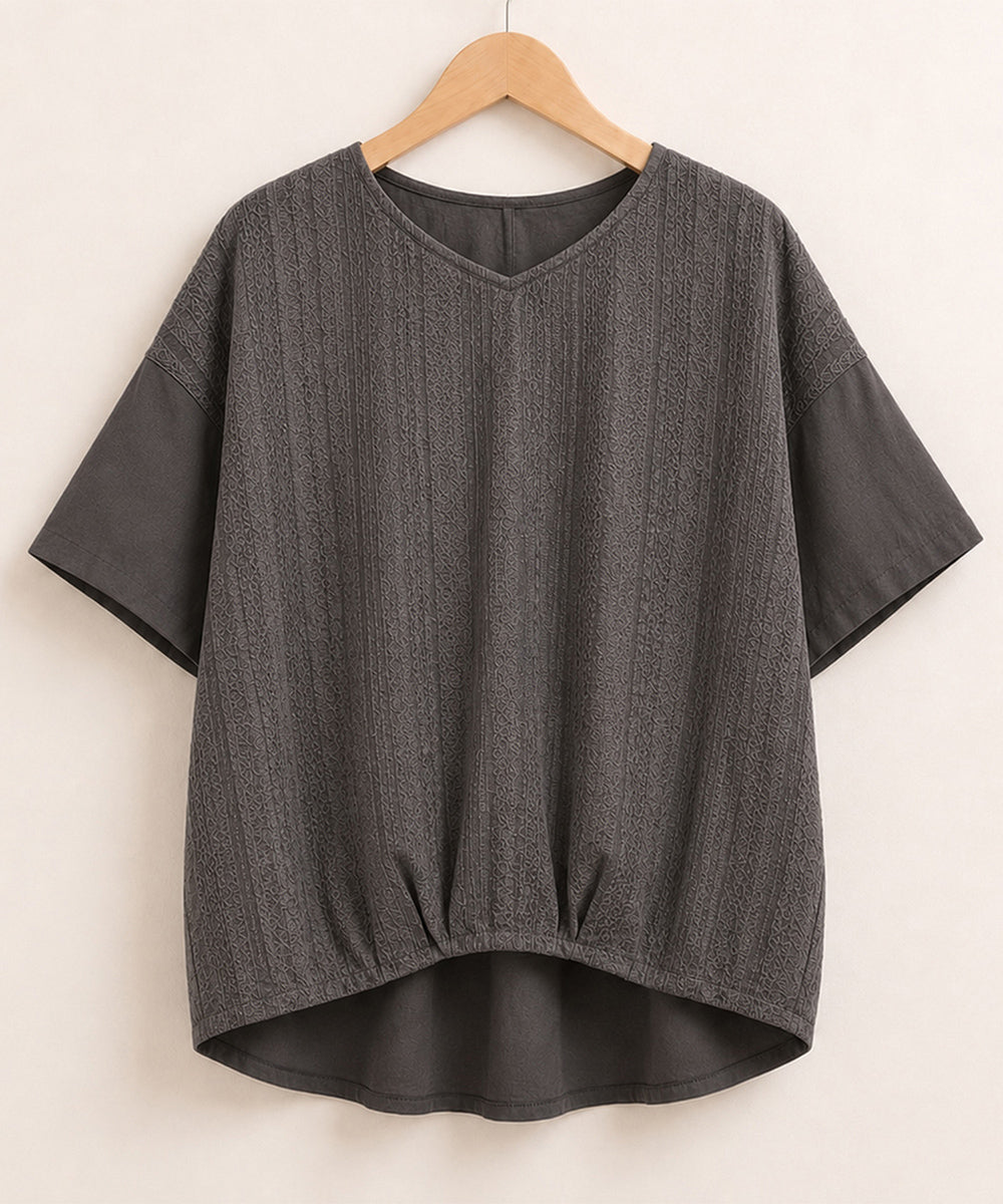 【sabstreet bis】【web限定】【接触冷感】 レース切替裾タックカットソー【先行予約】