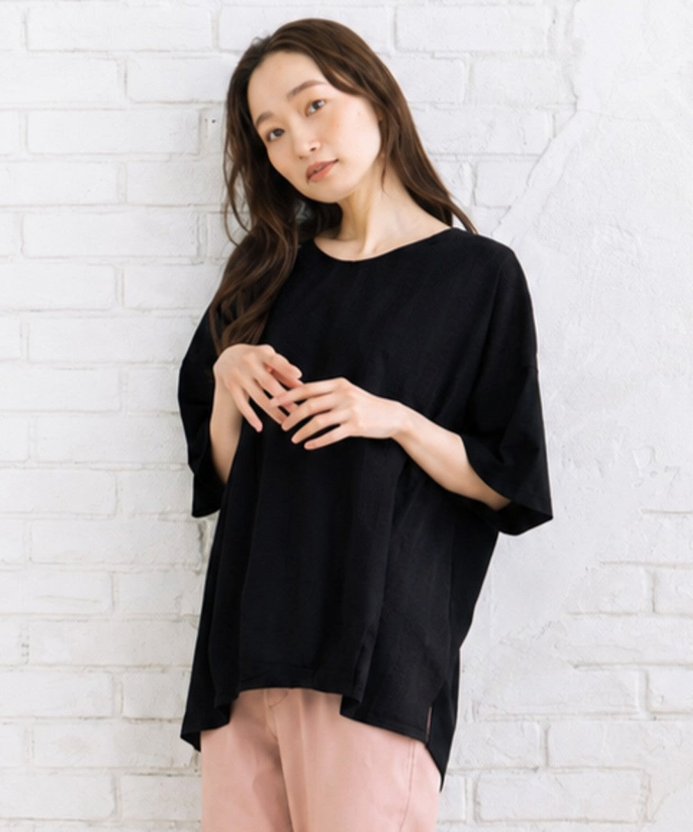 【sabstreet bis】【web限定】【接触冷感】 レース切替裾タックカットソー
