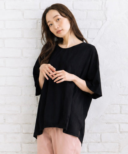 【sabstreet bis】【web限定】【接触冷感】 レース切替裾タックカットソー