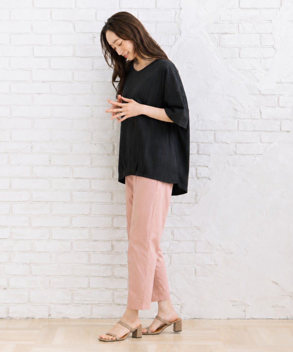 【sabstreet bis】【web限定】【接触冷感】 レース切替裾タックカットソー