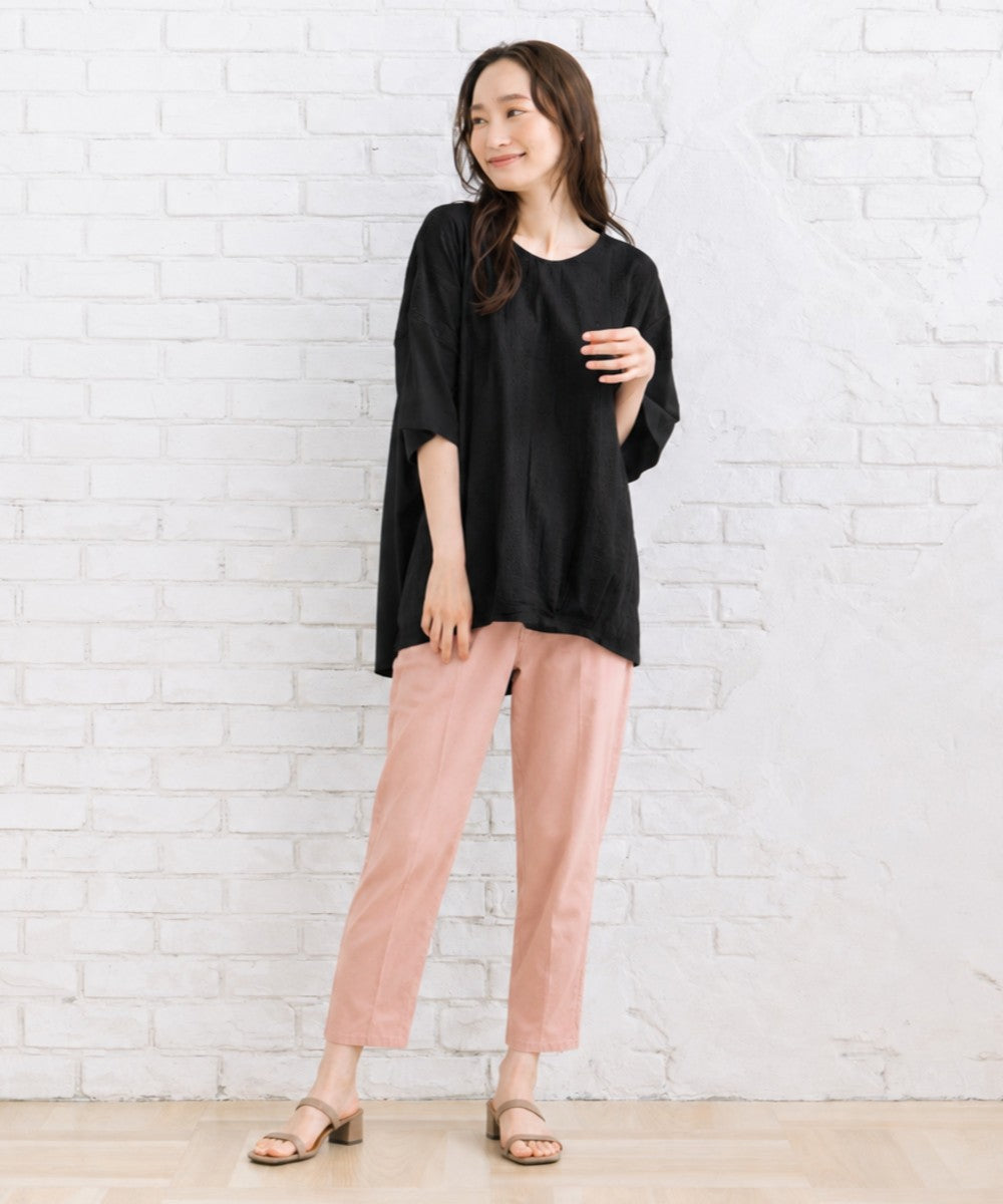 【sabstreet bis】【web限定】【接触冷感】 レース切替裾タックカットソー