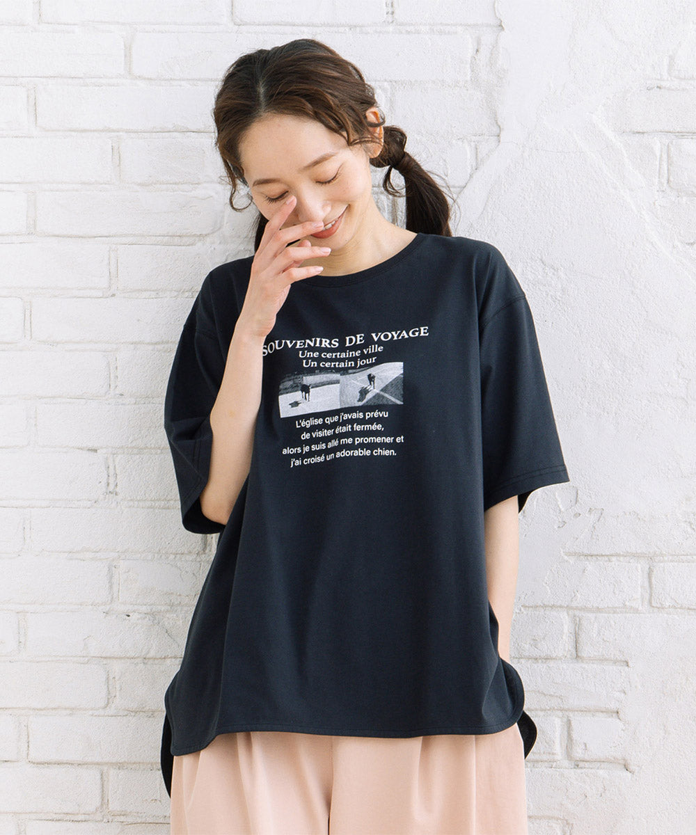 【sabstreet bis】【web限定】 【接触冷感・吸水速乾】モノクロプリントカットソー