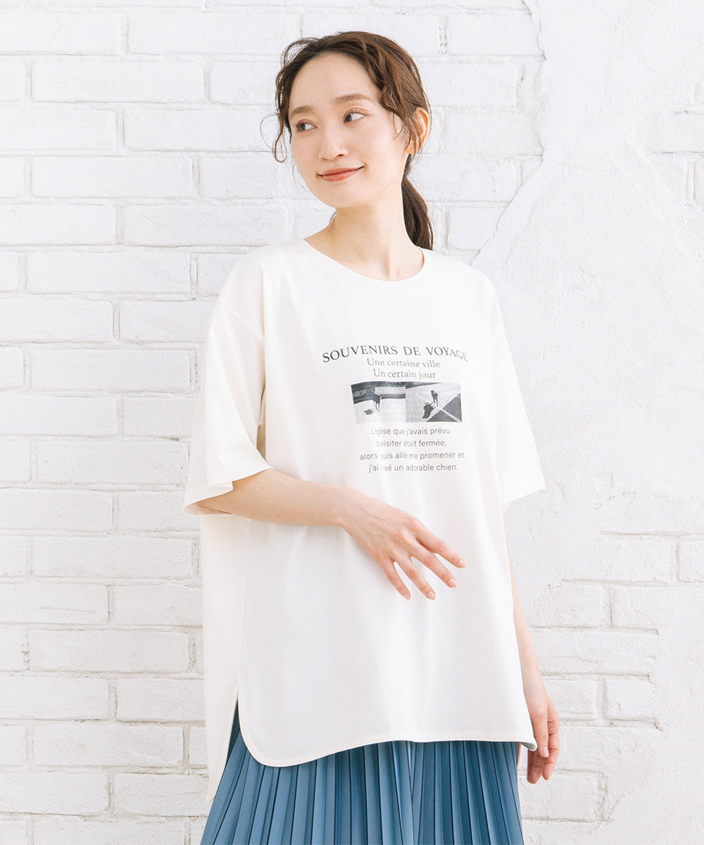 【sabstreet bis】【web限定】 【接触冷感・吸水速乾】モノクロプリントカットソー