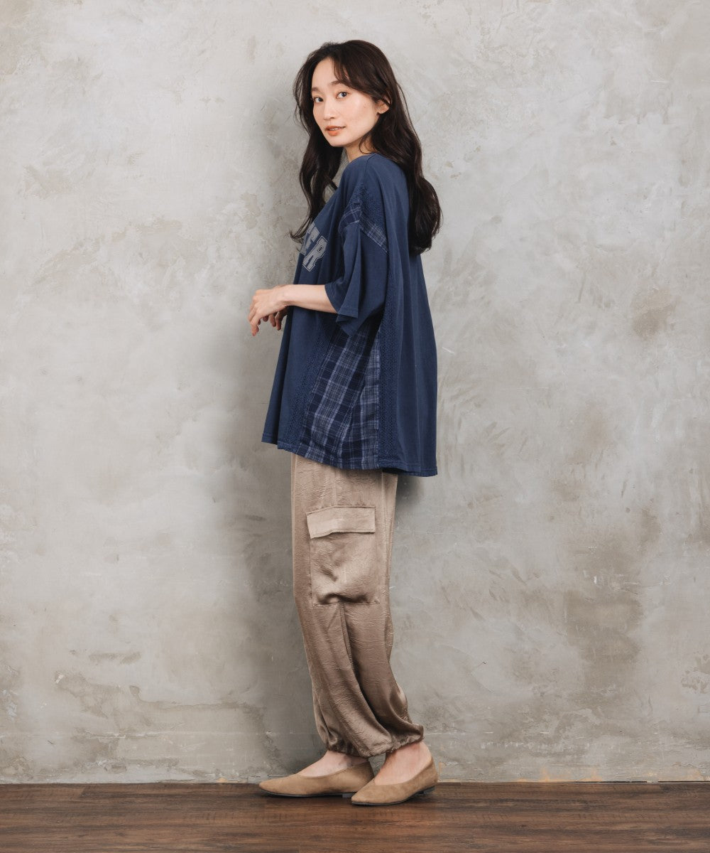 【sabstreet bis】【web限定】 布帛コンビロゴプルオーバー