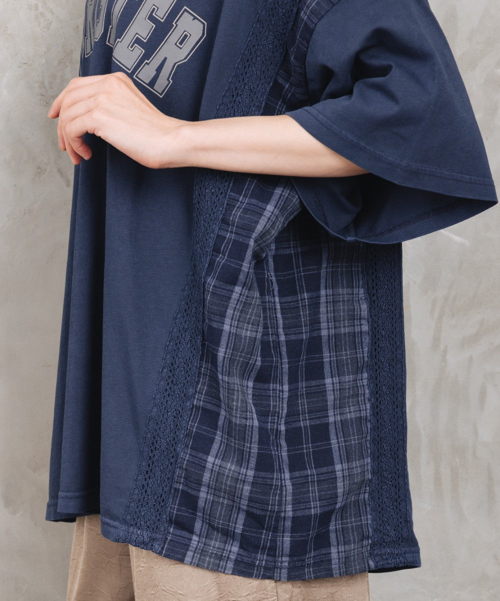 【sabstreet bis】【web限定】 布帛コンビロゴプルオーバー