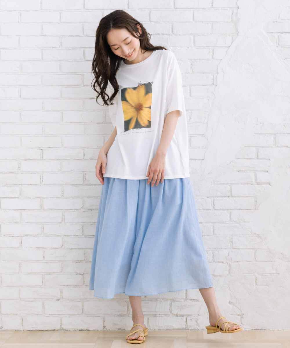 【sabstreet bis】【web限定】 【接触冷感・UV】フラワーフォトプリントTシャツ