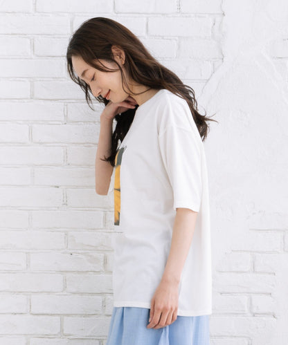 【sabstreet bis】【web限定】 【接触冷感・UV】フラワーフォトプリントTシャツ