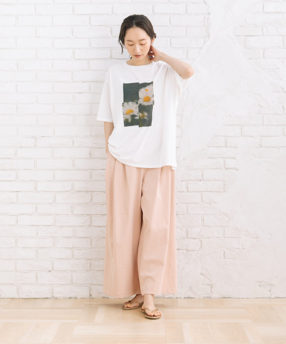 【sabstreet bis】【web限定】 【接触冷感・UV】フラワーフォトプリントTシャツ