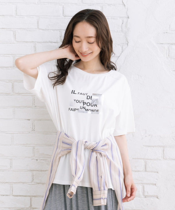【sabstreet bis】【web限定】 箔×ロゴプリントTシャツ