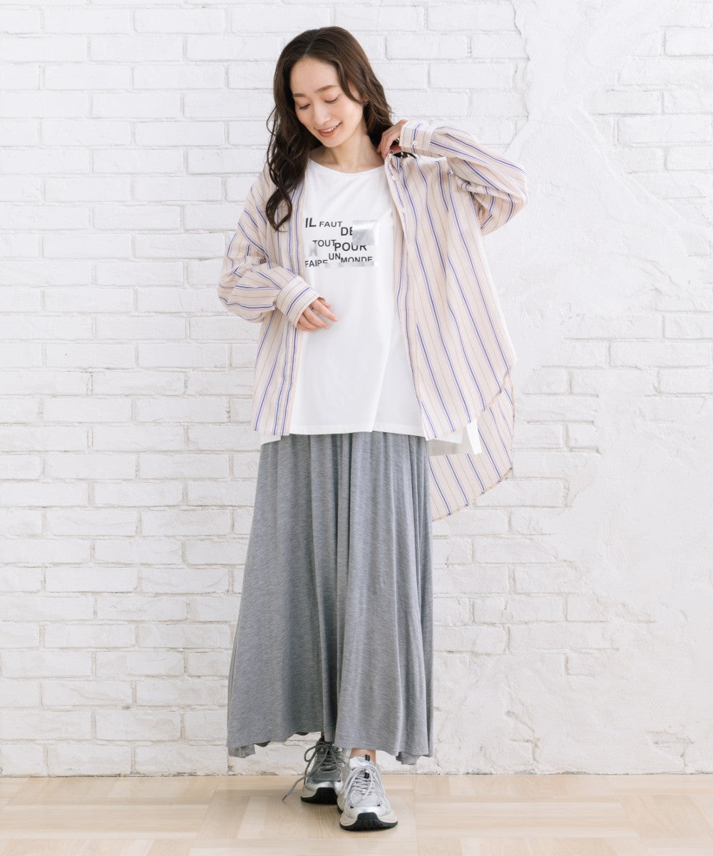【sabstreet bis】【web限定】 箔×ロゴプリントTシャツ