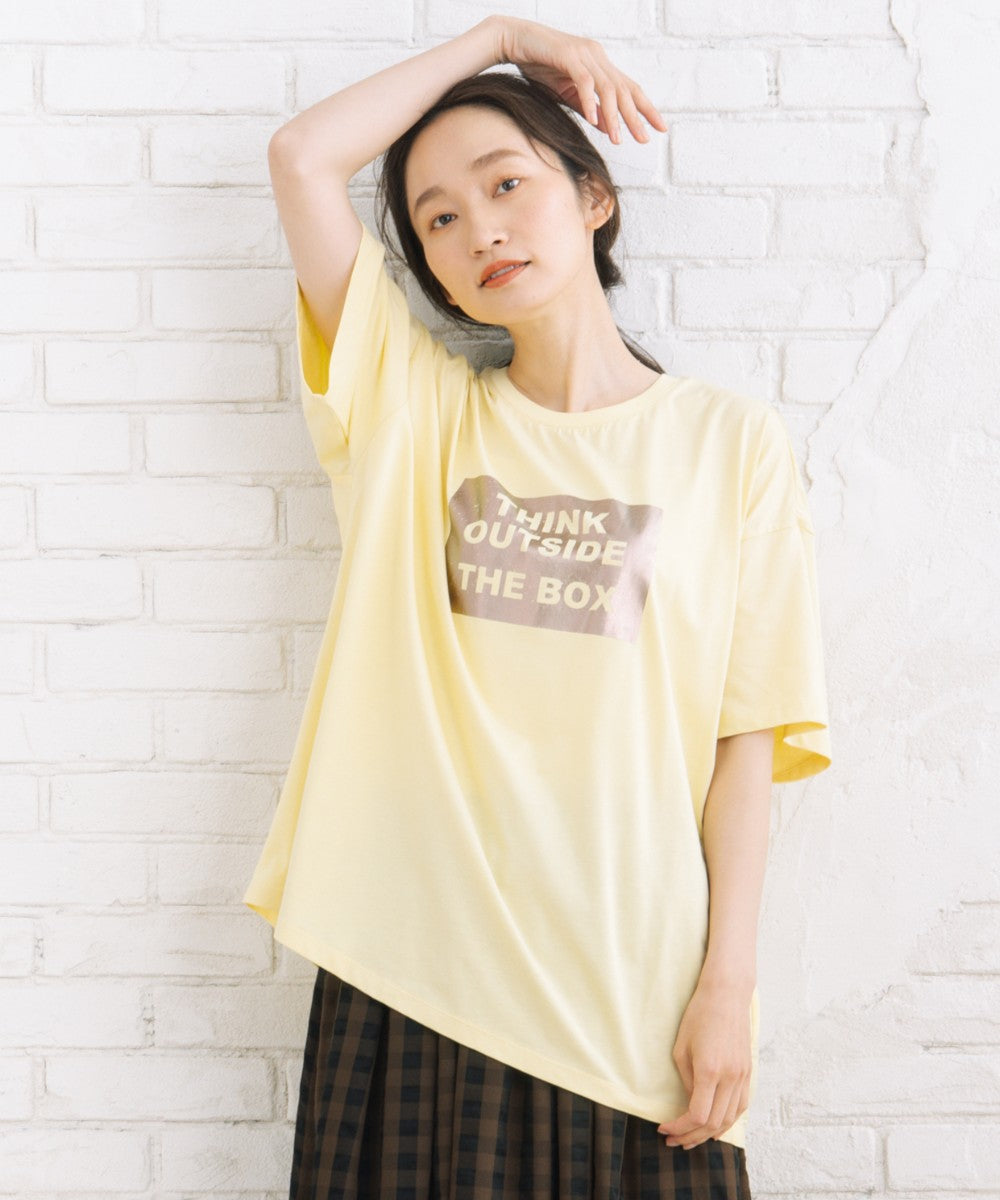 【sabstreet bis】【web限定】 布帛コンビ箔プリントカットソー【先行予約】