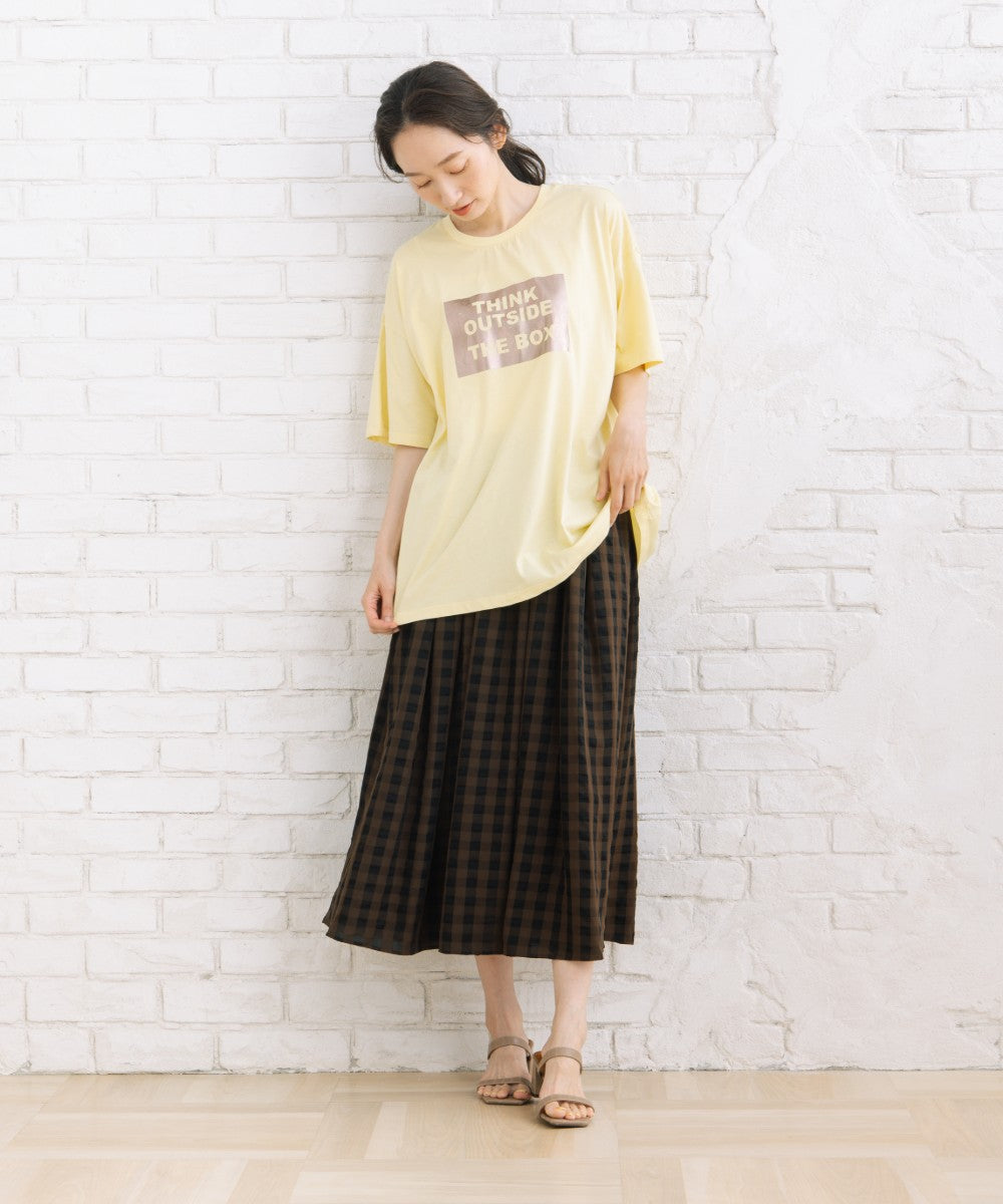 【sabstreet bis】【web限定】 布帛コンビ箔プリントカットソー【先行予約】