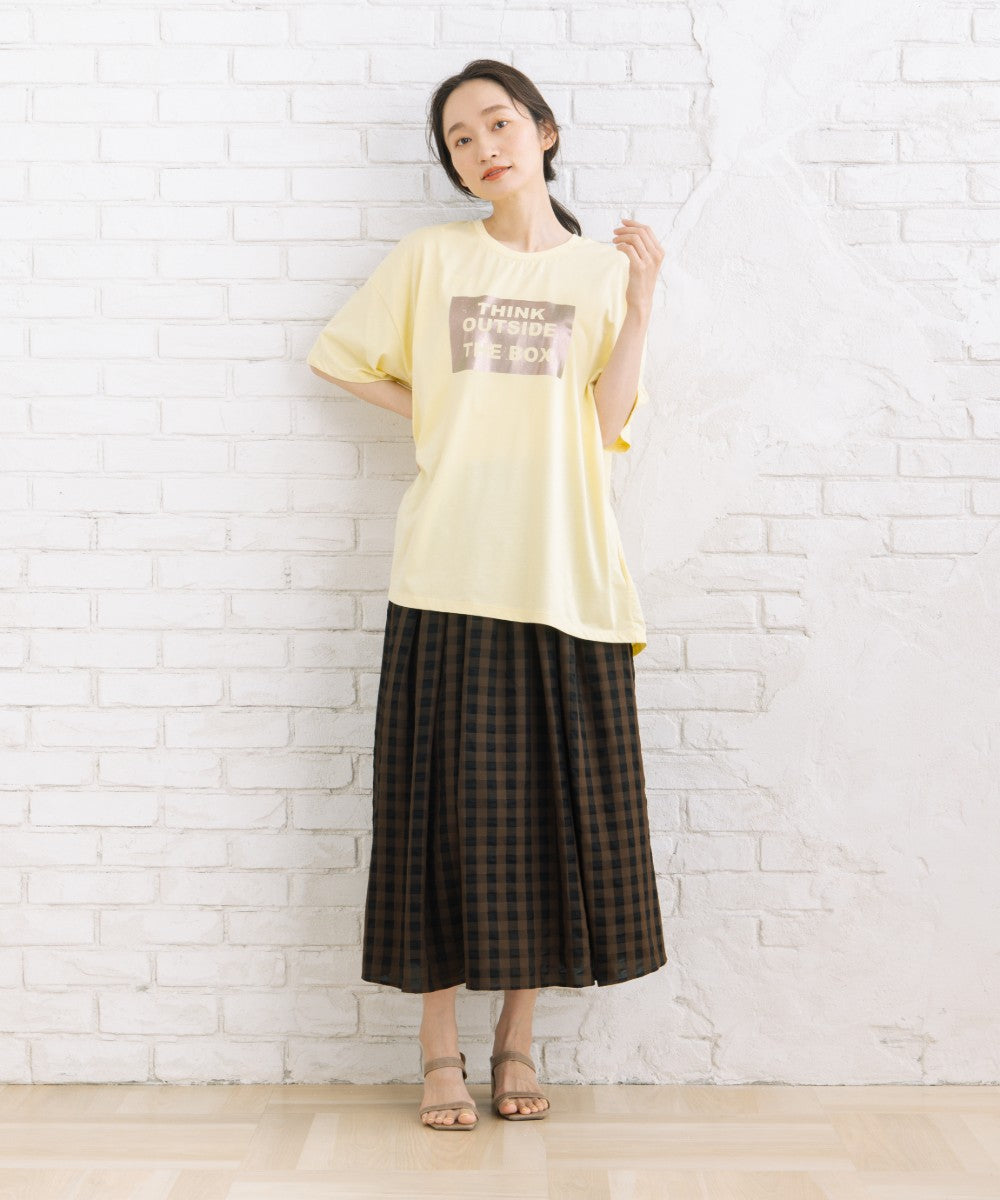 【sabstreet bis】【web限定】 布帛コンビ箔プリントカットソー【先行予約】