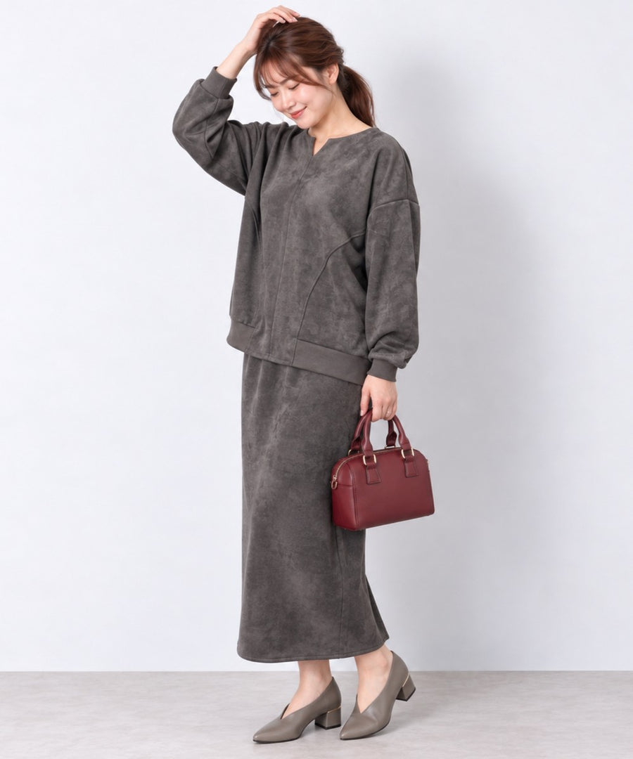 【sabstreet bis】【web限定】 キーネックディアスキンダンボールセットアップ【先行予約】