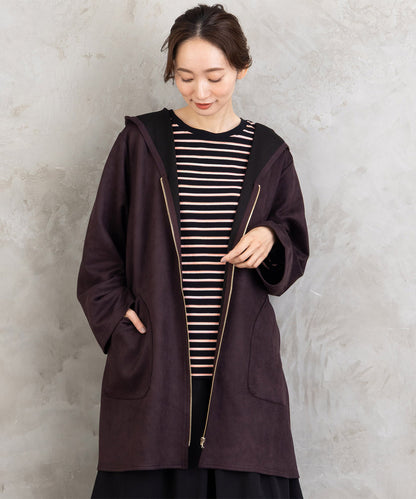 大きいサイズ レディース フェイクスエード ジップアップ アウター｜大きいサイズ レディース ブランド 通販 安い WEB限定 カジュアル コーデ ファッション