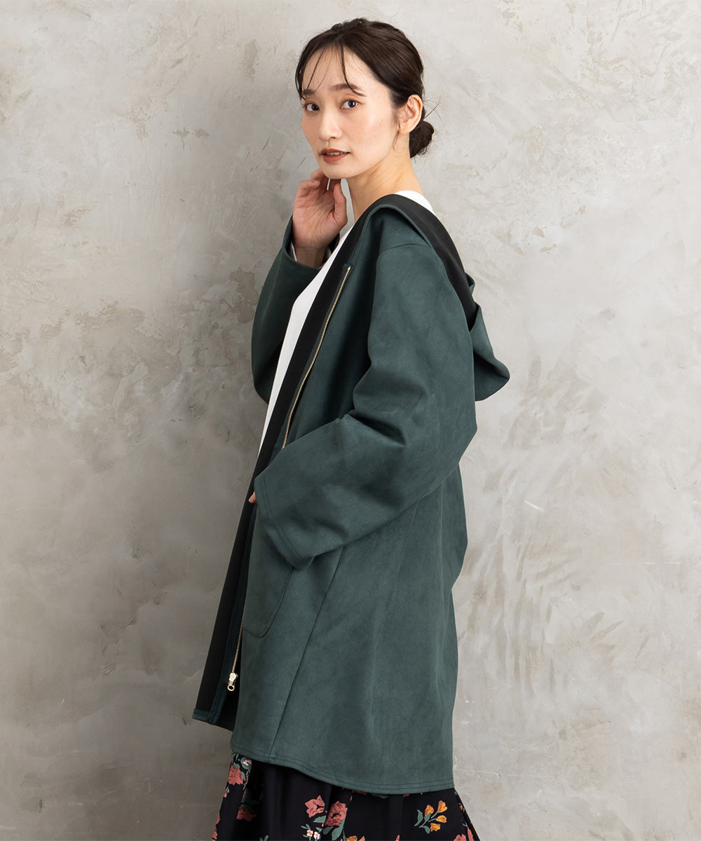 【sabstreet bis】【web限定】フェイクスエードZIPコート