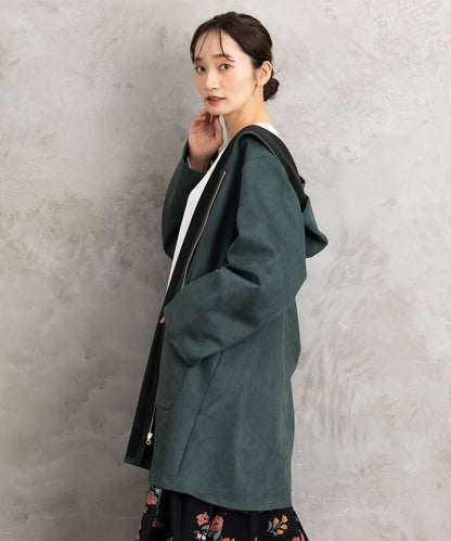 【sabstreet bis】【web限定】フェイクスエードZIPコート
