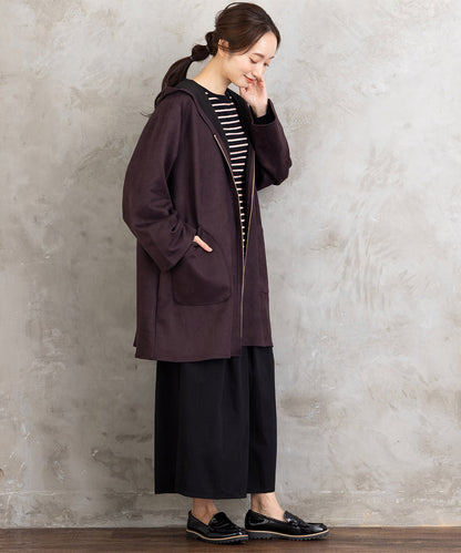 【sabstreet bis】【web限定】フェイクスエードZIPコート