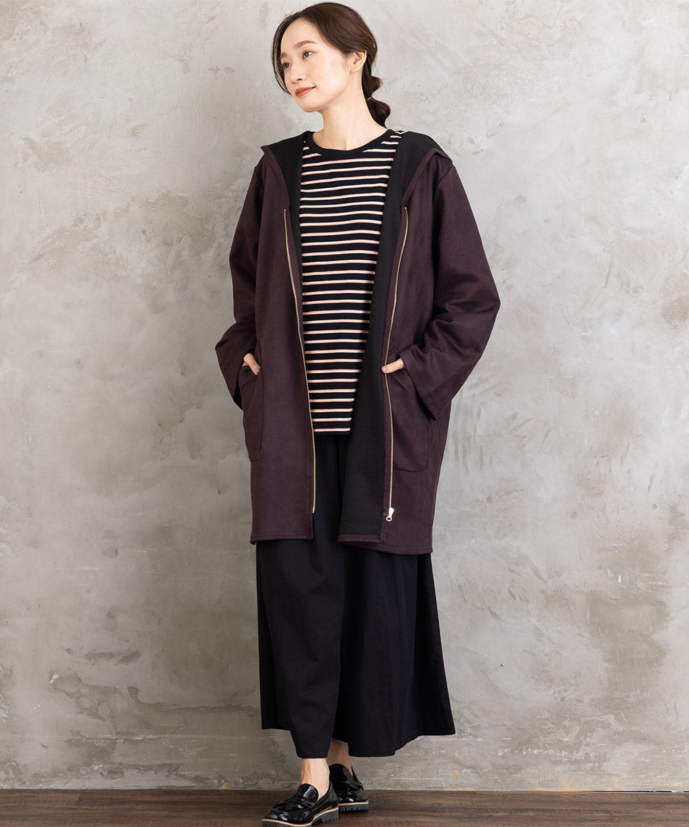 【sabstreet bis】【web限定】フェイクスエードZIPコート