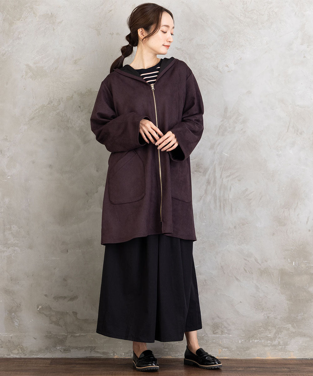 【sabstreet bis】【web限定】フェイクスエードZIPコート