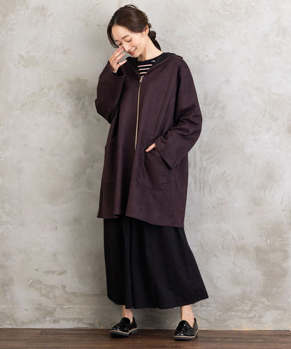 【sabstreet bis】【web限定】フェイクスエードZIPコート