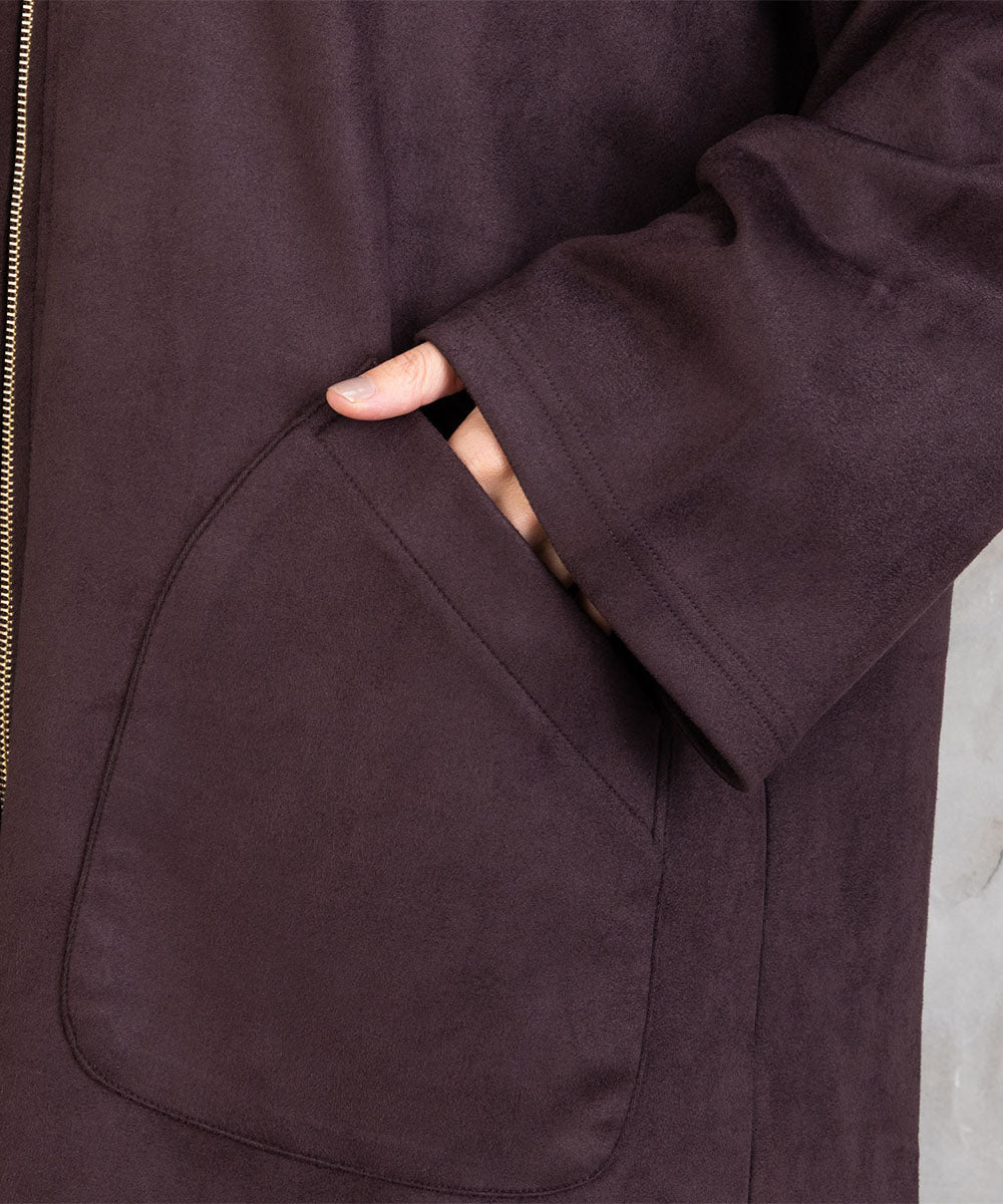 【sabstreet bis】【web限定】フェイクスエードZIPコート