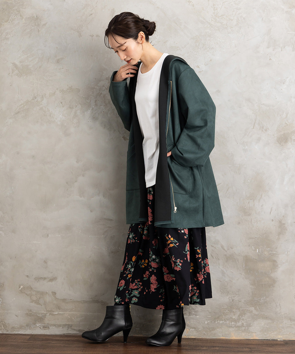 【sabstreet bis】【web限定】フェイクスエードZIPコート