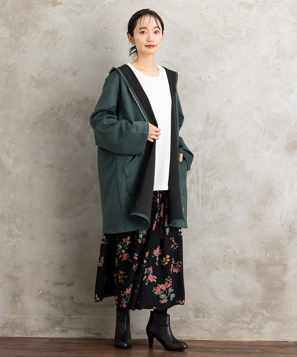 【sabstreet bis】【web限定】フェイクスエードZIPコート