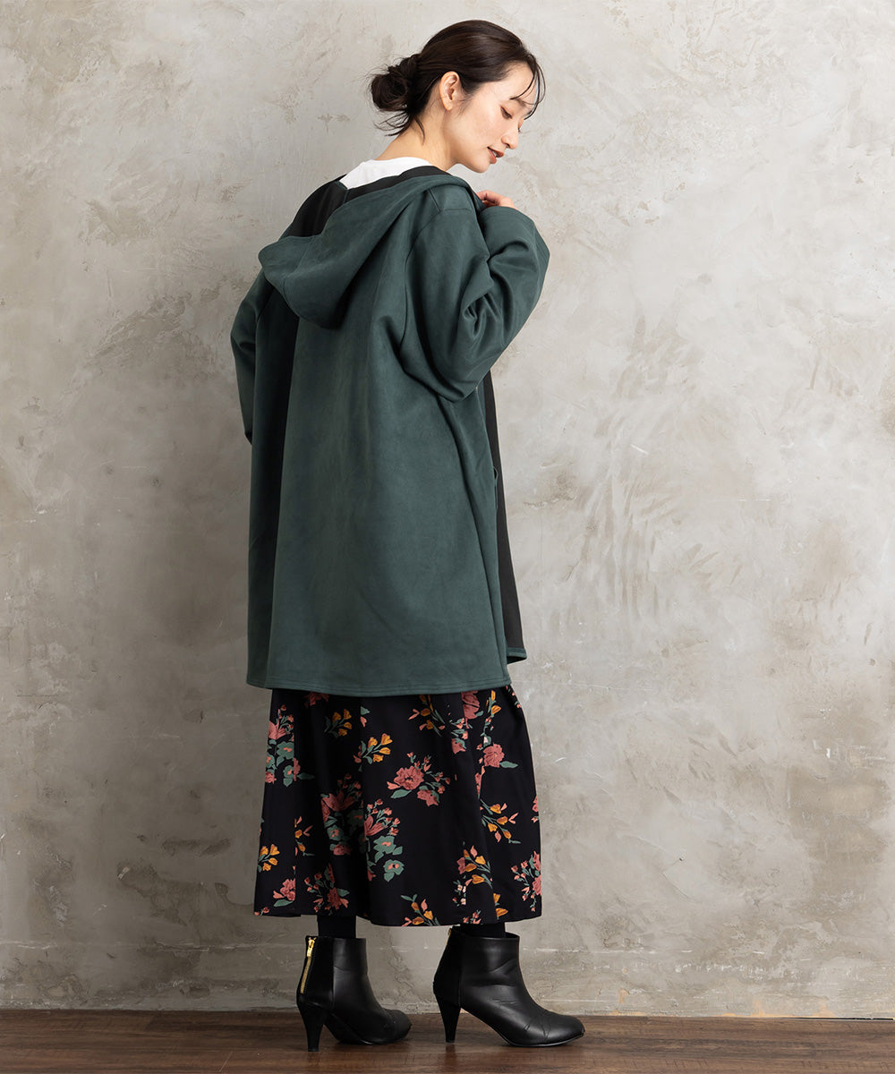 【sabstreet bis】【web限定】フェイクスエードZIPコート