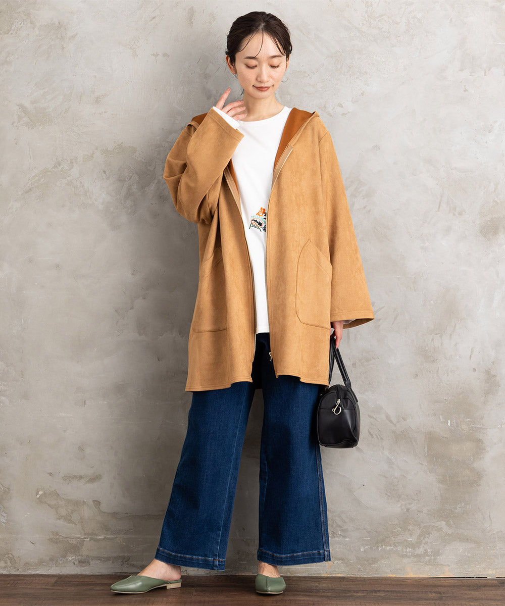 【sabstreet bis】【web限定】フェイクスエードZIPコート