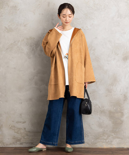 【sabstreet bis】【web限定】フェイクスエードZIPコート