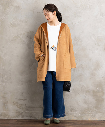 【sabstreet bis】【web限定】フェイクスエードZIPコート