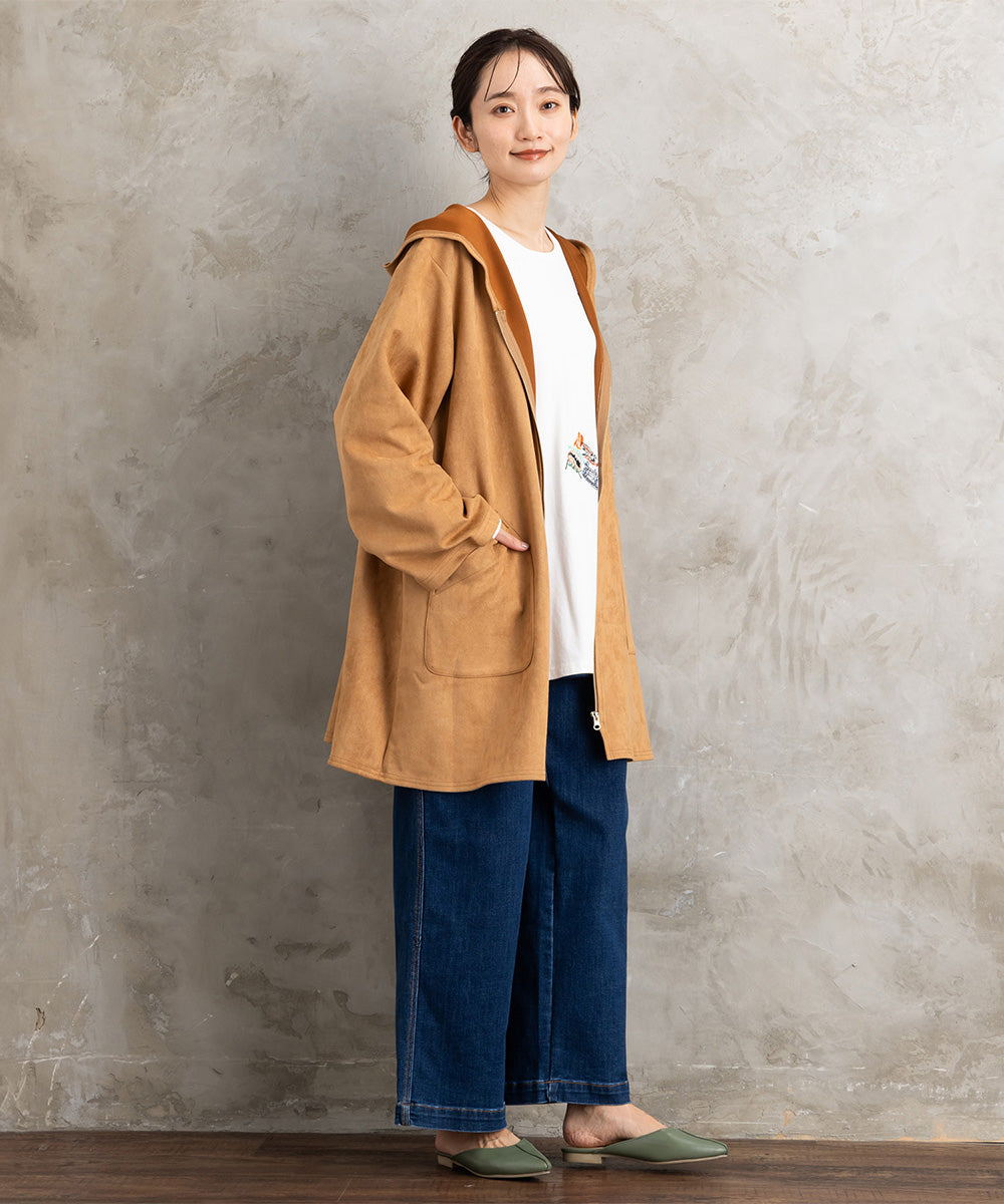 【sabstreet bis】【web限定】フェイクスエードZIPコート