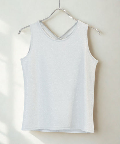 【FONT LAB】ラメリブバッククロスタンクトップ