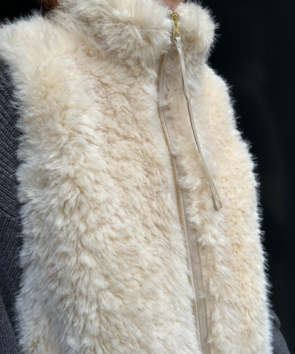 【qout】【R】ロングミックスファーベスト