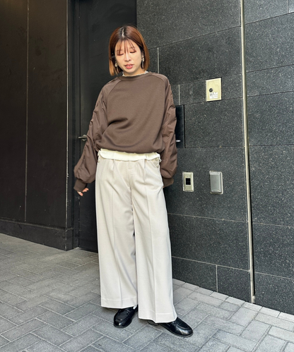 【FONT LAB】ダンボール×ナイロンコンビスウェット