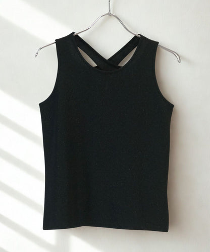 【FONT LAB】ラメリブバッククロスタンクトップ