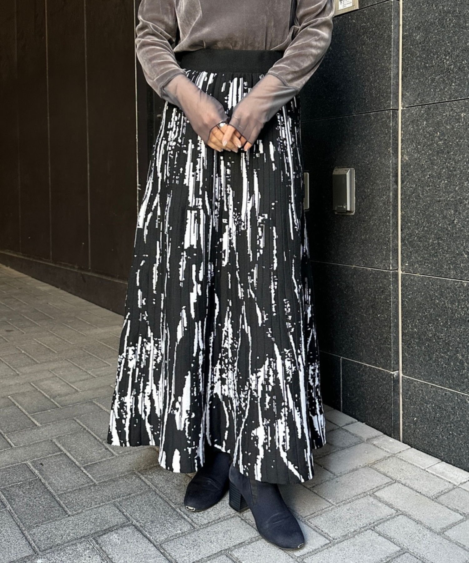 【JETSET SOLO PLUS】レイニージャカードニットスカート