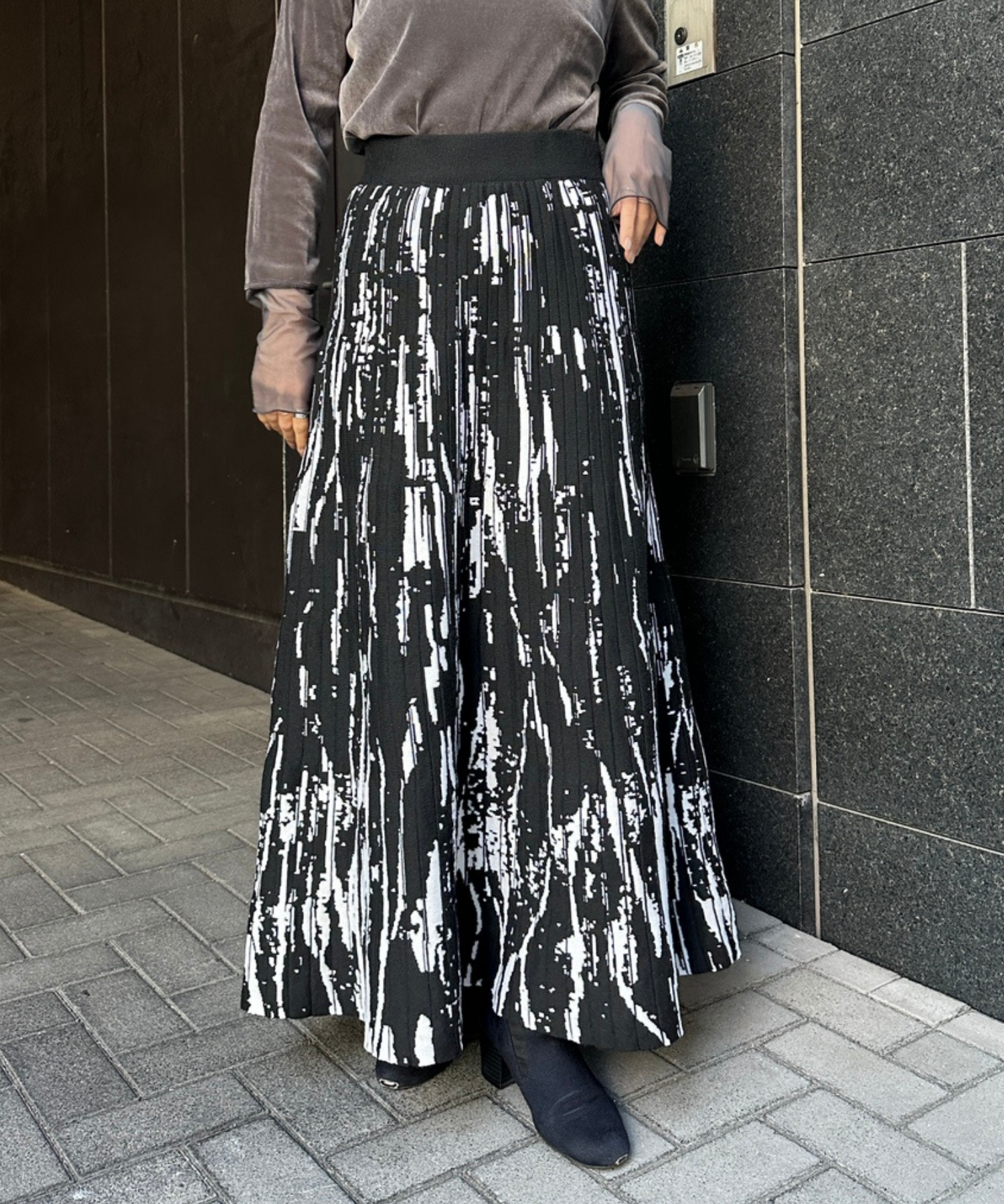 【JETSET SOLO PLUS】レイニージャカードニットスカート