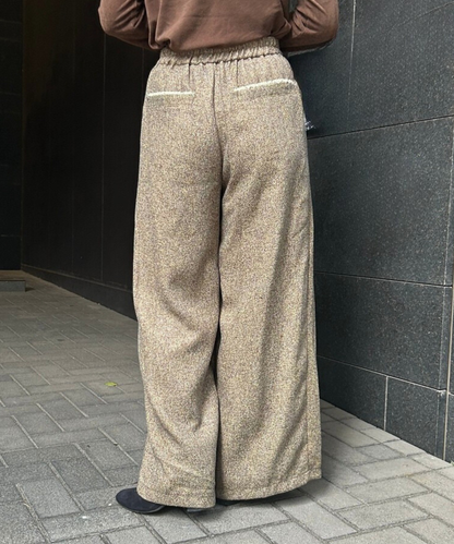 【FONT LAB】ツイードフリンジワイドパンツ