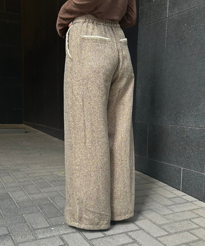 【FONT LAB】ツイードフリンジワイドパンツ