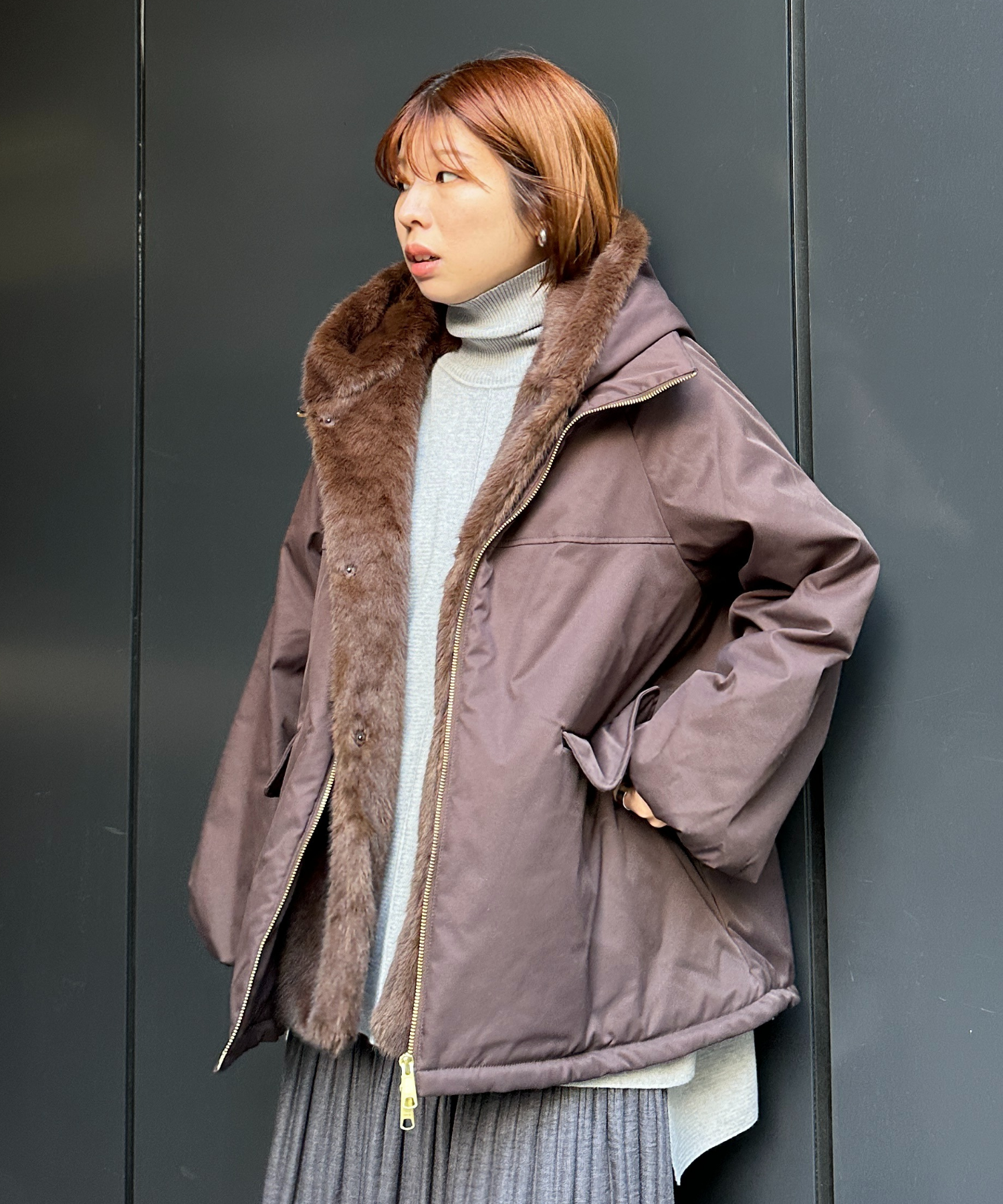 【SEADRAKE】【R】マットツイル2WAY切替ファーブルゾン