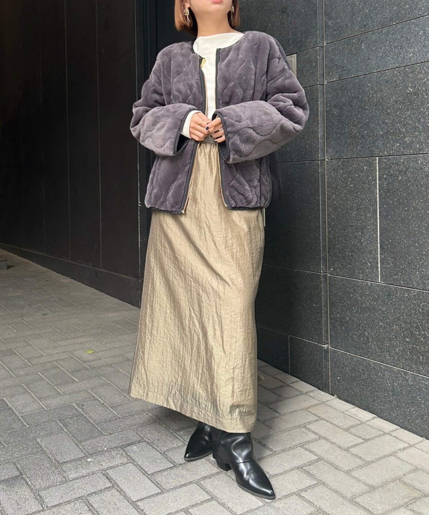 【FONT LAB】オニオンキルティングリバーシブルブルゾン