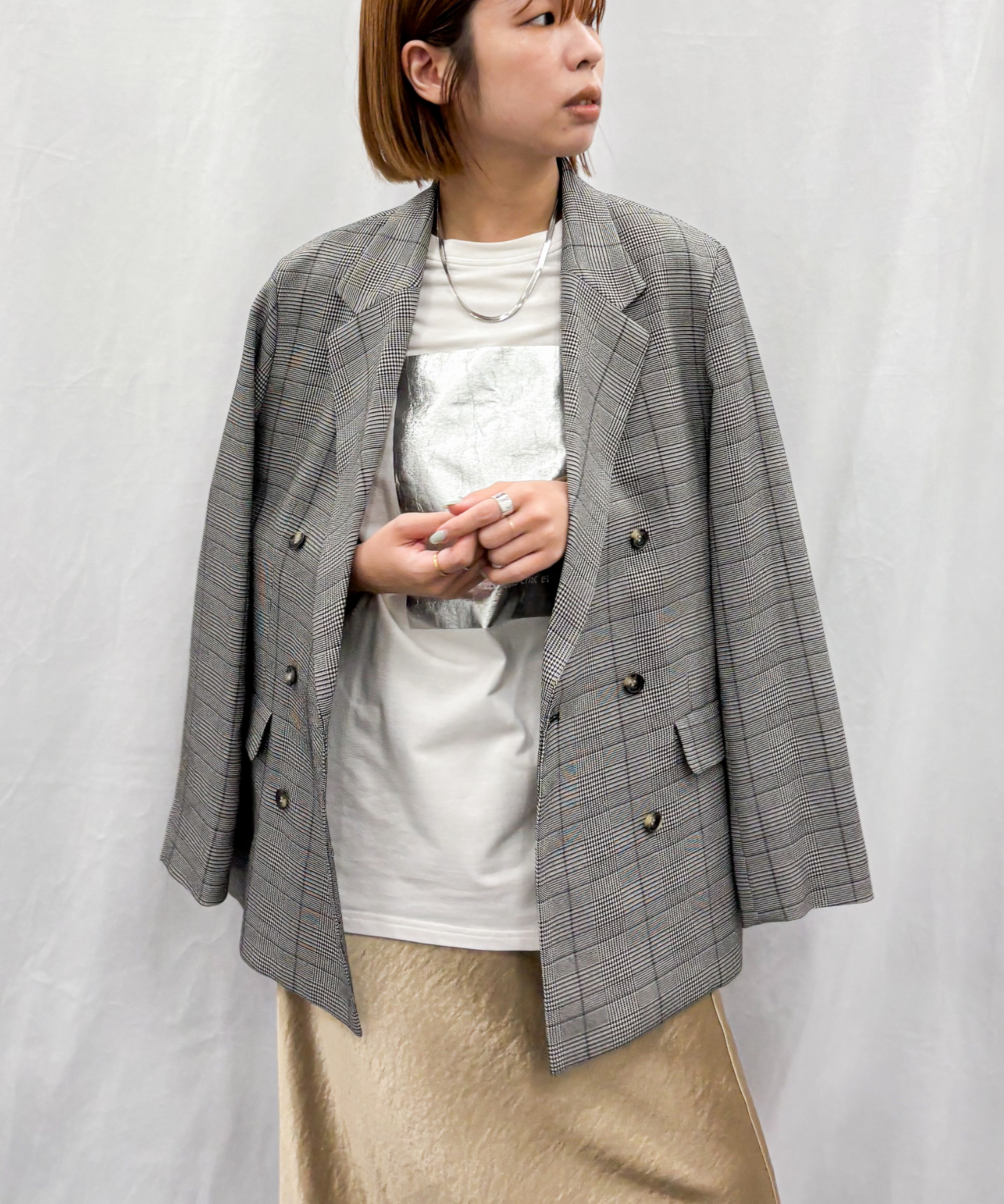 レディース チェック柄 ダブルボタン ジャケット｜JETSET SOLO PLUS(ジェットセットソロプラス) 公式通販｜レディース ファッション きれいめカジュアル